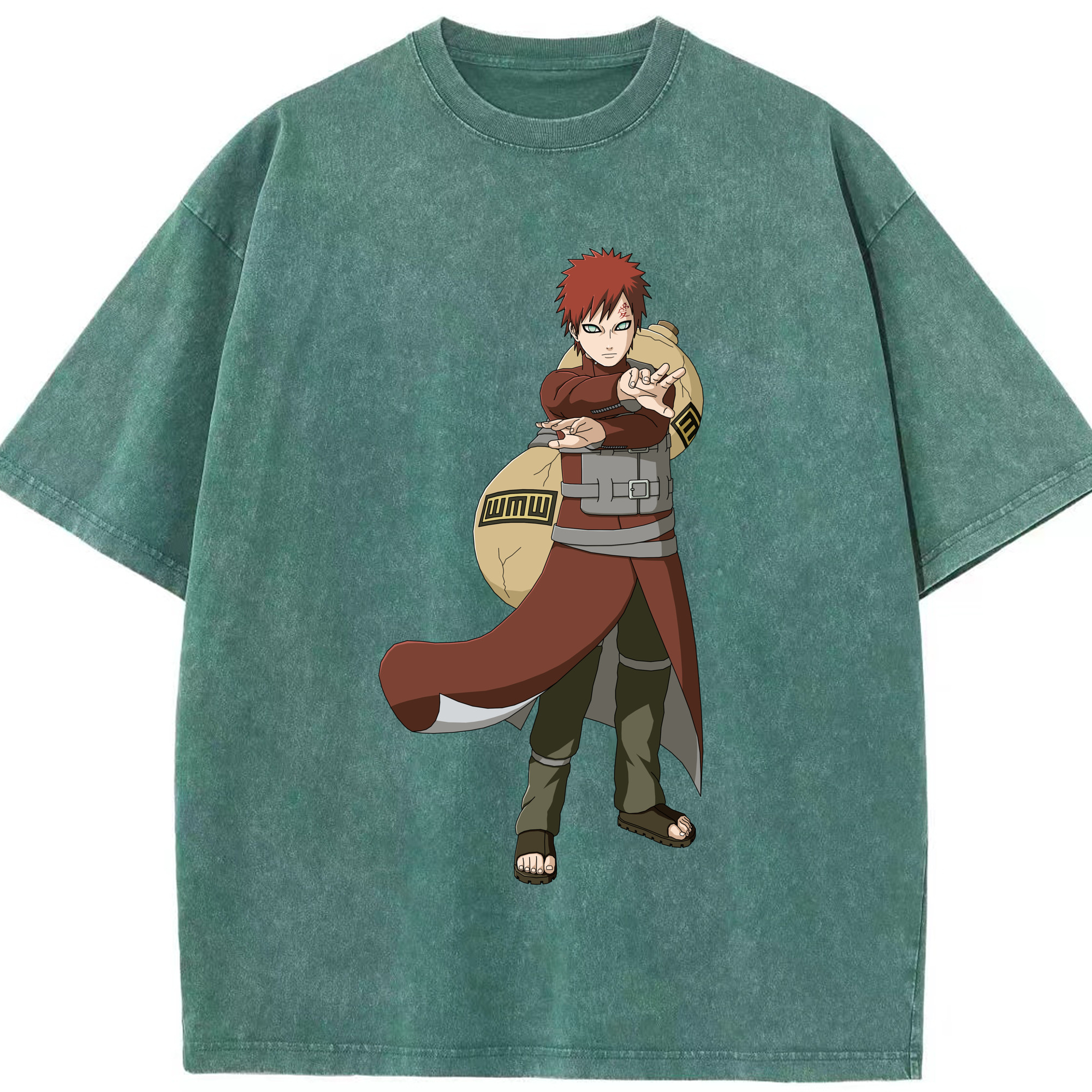 （画像用） NARUTO -ナルト- ガアラ Gaara 綿100% ヴィンテージ風 半袖Tシャツ（フロントプリント）